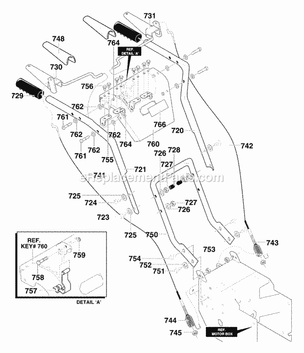 Murray 629104X79B (2000) Dual Stage Snow Thrower Handle_Assembly Diagram