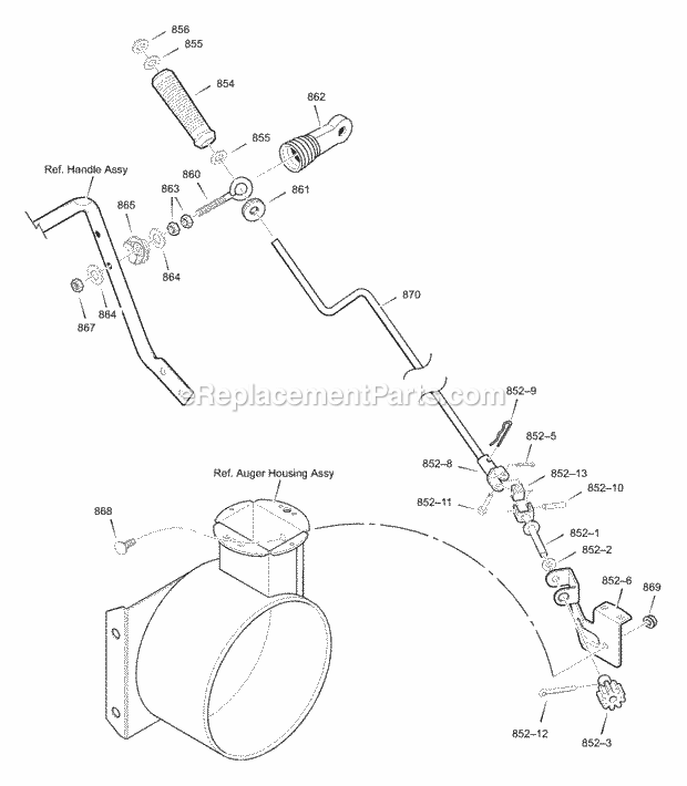 Murray 629104X85C (2001) Dual Stage Snow Thrower Chute_Rod Diagram