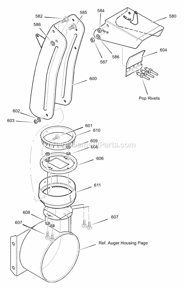 Murray 629104X85C (2001) Dual Stage Snow Thrower Discharge_Chute Diagram