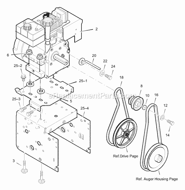 Murray 629104X85C (2001) Dual Stage Snow Thrower Engine Diagram
