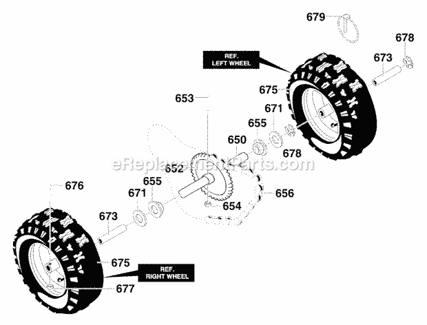 Murray 629104X89B (2000) Dual Stage Snow Thrower Wheels_Assembly Diagram