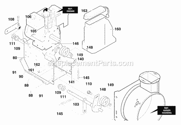 Murray 629104X89B (2000) Dual Stage Snow Thrower Frame_Components Diagram
