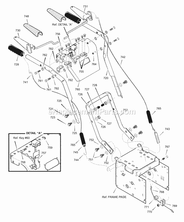 Murray 629104X89D (2002) Dual Stage Snow Thrower Handle_Assembly Diagram