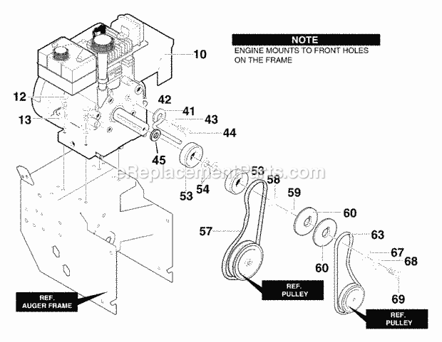 Murray 629108X61A (2000) Dual Stage Snow Thrower Engine_Assembly Diagram