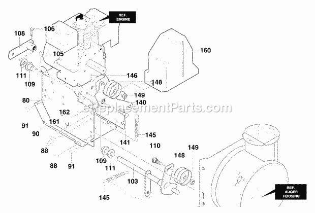 Murray 629108X61A (2000) Dual Stage Snow Thrower Frame_Components_Assembly Diagram