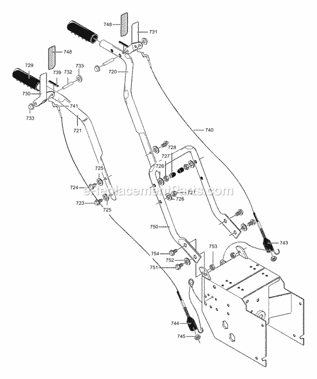 Murray 629108X61A (2000) Dual Stage Snow Thrower Handle_Assembly Diagram