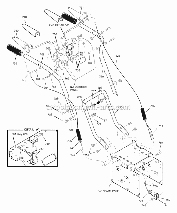 Murray 629111X31A (2005) Dual Stage Snow Thrower Handle_Assembly Diagram