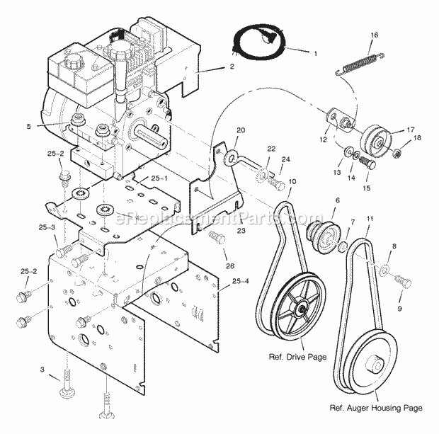 Murray 629111X31A (2005) Dual Stage Snow Thrower Engine Diagram