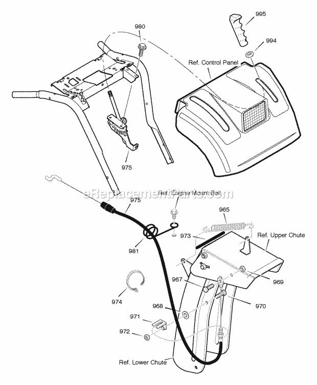 Murray 629116X85A (2005) Dual Stage Snow Thrower Remote_Control Diagram