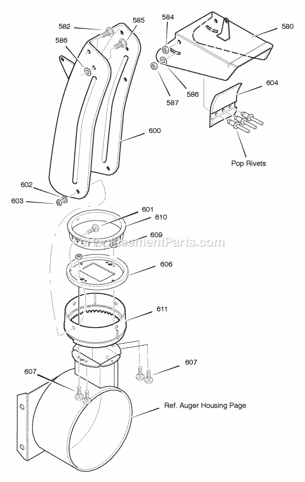 Murray 629116X85A (2005) Dual Stage Snow Thrower Discharge_Chute Diagram