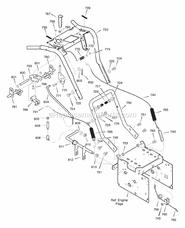 Murray 629116X85A (2005) Dual Stage Snow Thrower Handle_Assembly Diagram