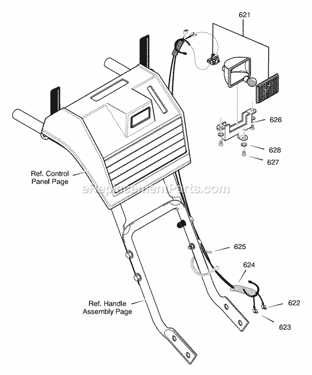 Murray 629906X85B (2001) Dual Stage Snow Thrower Headlight Diagram