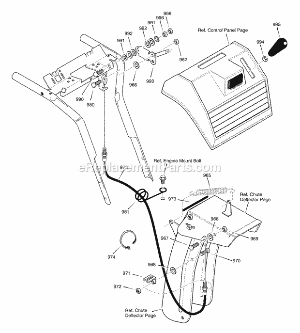 Murray 629906X85B (2001) Dual Stage Snow Thrower Remote_Chute_Control_Assembly Diagram
