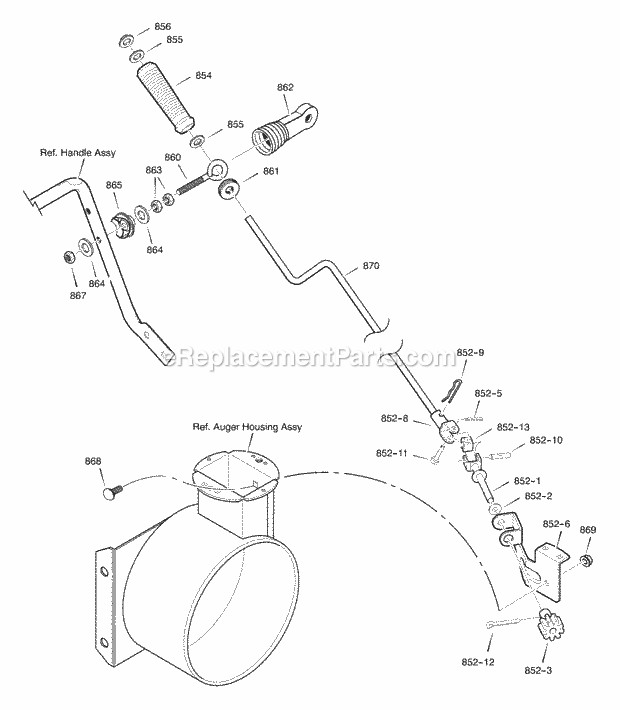 Murray 629906X85B (2001) Dual Stage Snow Thrower Chute_Rod Diagram