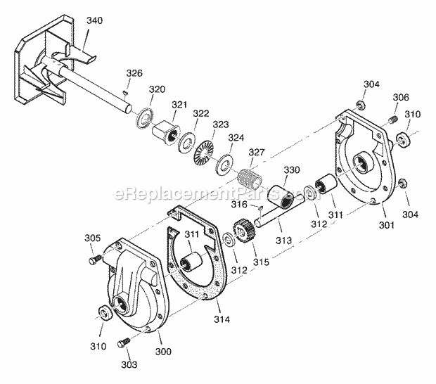 Murray 629906X85B (2001) Dual Stage Snow Thrower Gear_Case Diagram