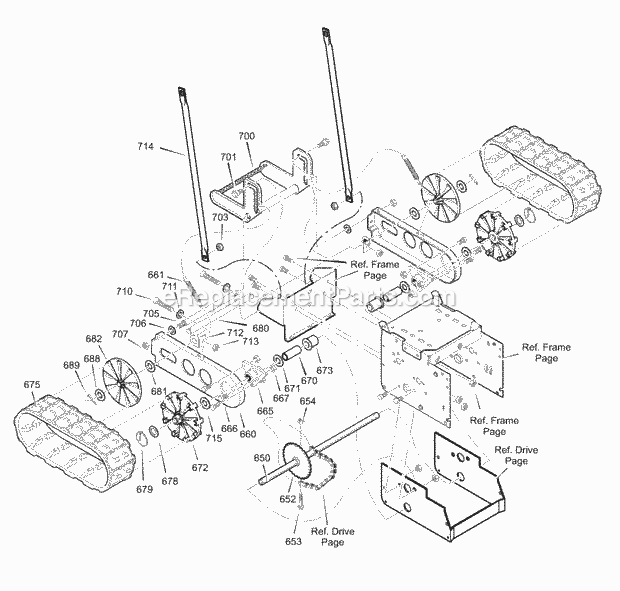Murray 629906X85B (2002) Dual Stage Snow Thrower Track_Assembly Diagram