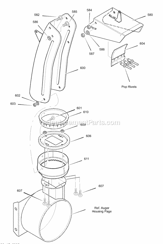 Murray 629906X85B (2002) Dual Stage Snow Thrower Discharge_Chute Diagram