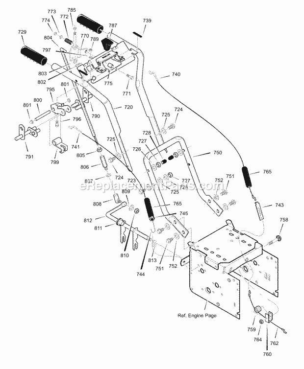 Murray 629906X85B (2002) Dual Stage Snow Thrower Handle_Assembly Diagram