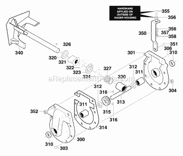 Murray 631109X54A (2000) Dual Stage Snow Thrower Gear_Case_Assembly Diagram