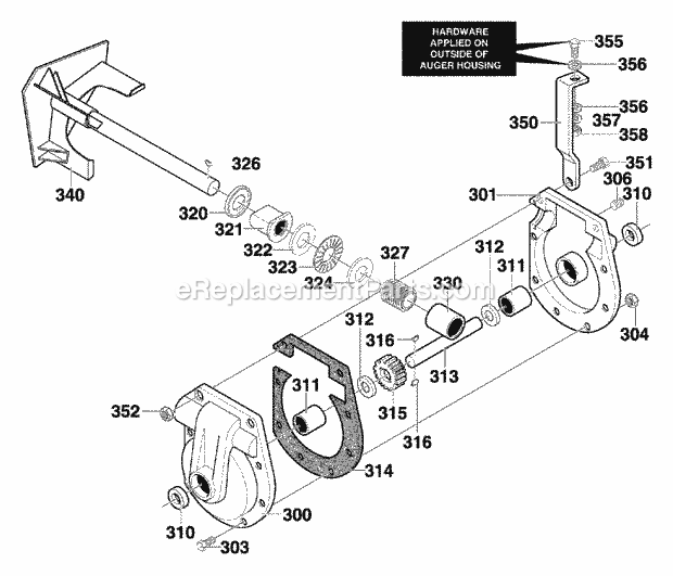 Murray 631109X54A (2001) Dual Stage Snow Thrower Gear_Case_Assembly Diagram
