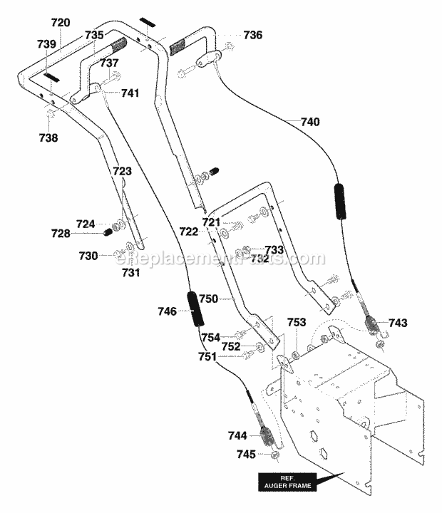 Murray 631109X54A (2001) Dual Stage Snow Thrower Handle_Assembly Diagram