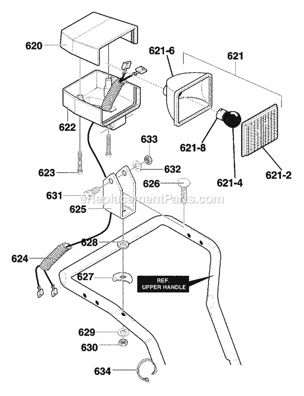 Murray 631109X54A (2001) Dual Stage Snow Thrower Headlight Diagram