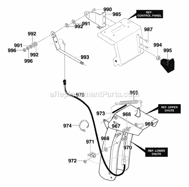 Murray 631109X54A (2001) Dual Stage Snow Thrower Remote_Chute_Control Diagram