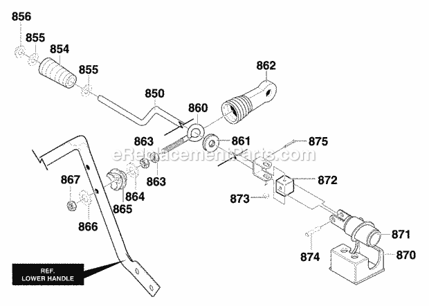 Murray 631109X54A (2001) Dual Stage Snow Thrower Chute_Rod Diagram