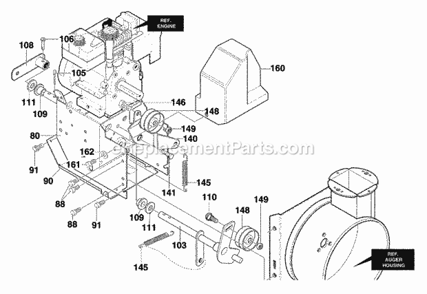 Murray 631109X54A (2001) Dual Stage Snow Thrower Frame_Components_Assembly Diagram