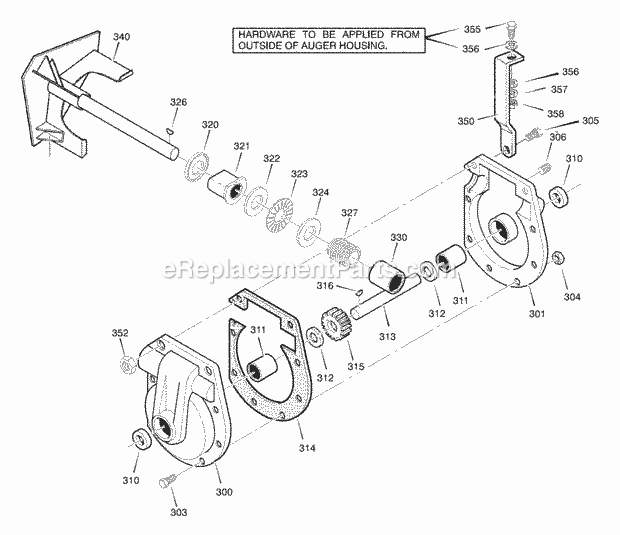 Murray 633124X89C (2001) Dual Stage Snow Thrower Gear_Case Diagram