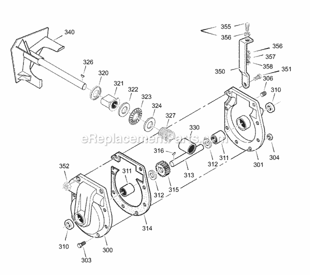 Murray 633128X43A (2003) Dual Stage Snow Thrower Gear_Case Diagram