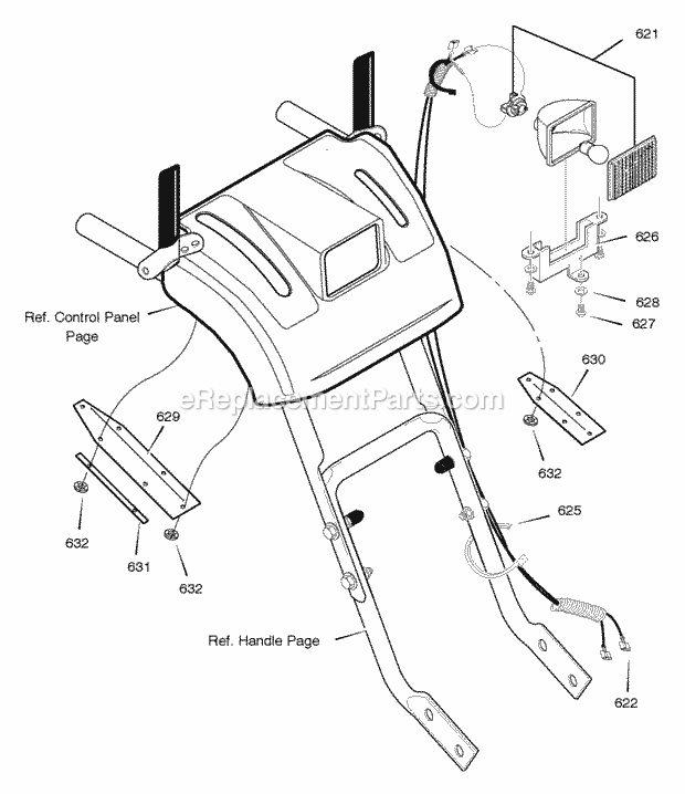 Murray 633128X43B (2004) Dual Stage Snow Thrower Headlight Diagram