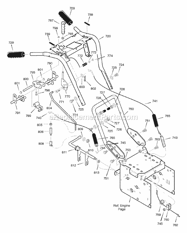 Murray 633131X54A (2005) Dual Stage Snow Thrower Handle_Assembly Diagram