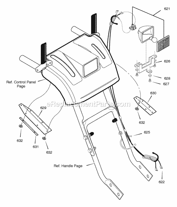 Murray 633131X54A (2005) Dual Stage Snow Thrower Headlight Diagram