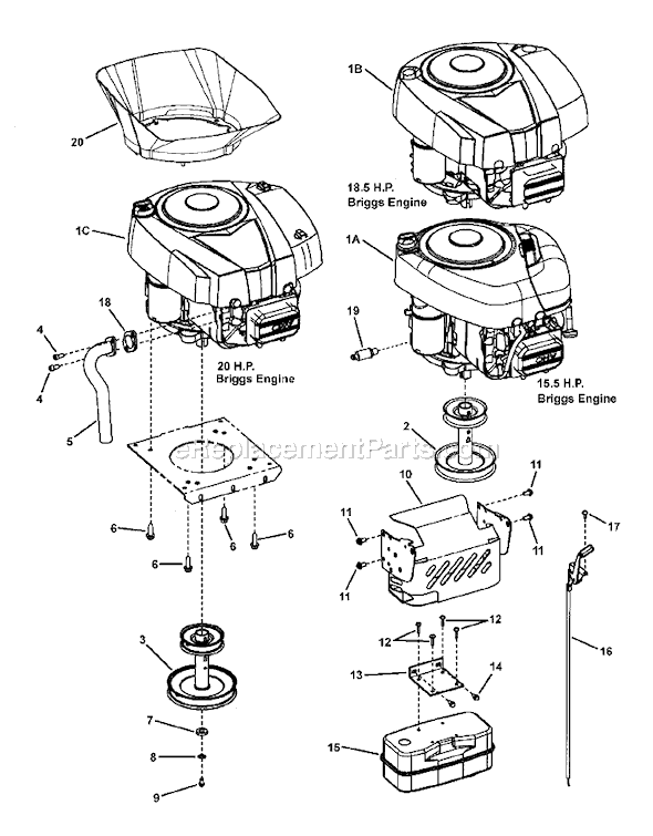 Murray 7800192 (LT20460) Lawn Tractor Page E Diagram