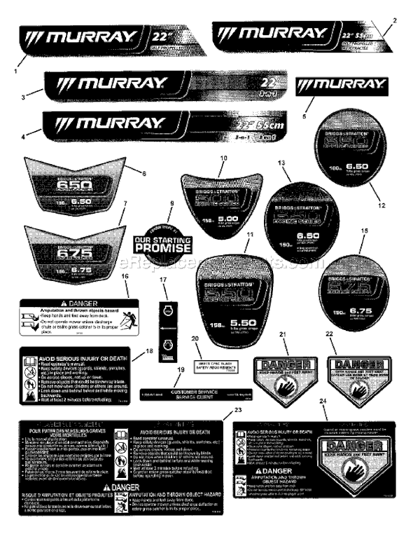 Murray 7800243 (NMP226575HW) Lawn Mower Page D Diagram