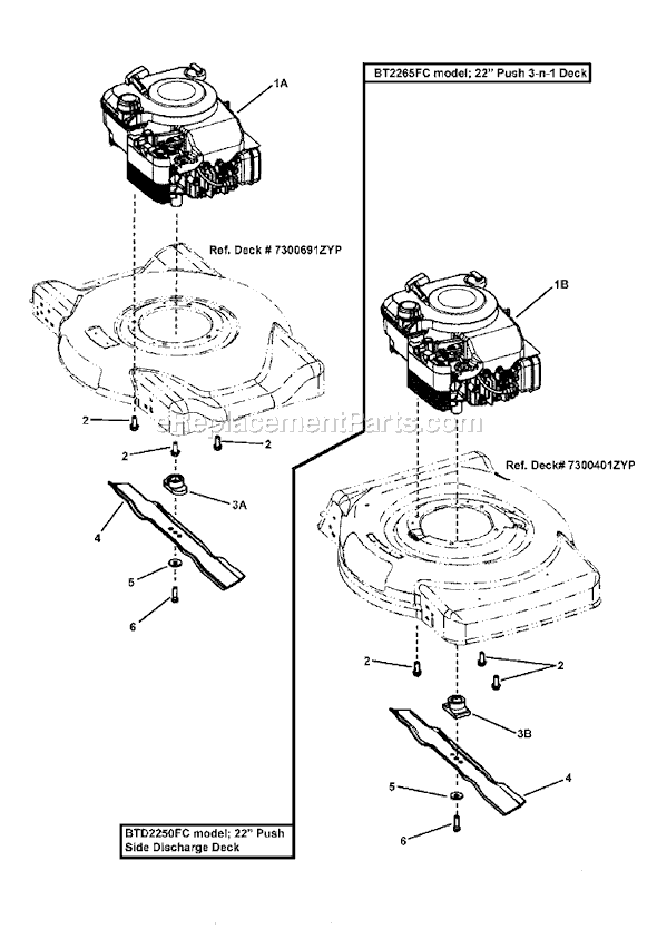 Murray 7800322 (BTD2250FC) Lawn Mower Page B Diagram