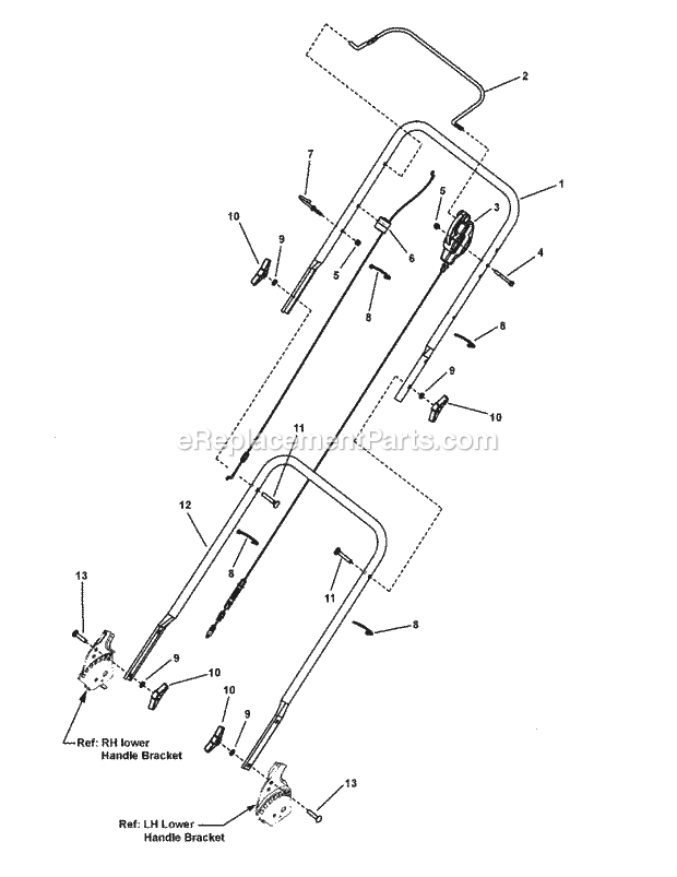 Murray 7800661 (BTPD22625) Walk Behind Mower Handles_And_Controls Diagram