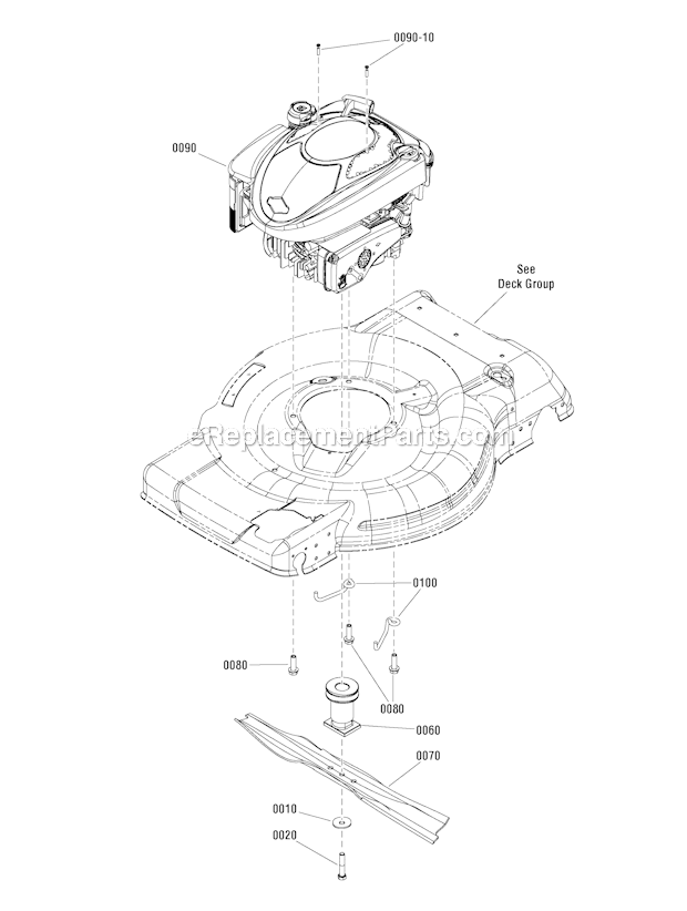 Murray 7800885 (BTXPV226750HW) 22-In. 6.75GT Brute Steel Deck Self-Propelled Walk Behind Mower 2012 Engine_Group_7502736 Diagram