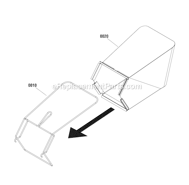 Murray 7800885 (BTXPV226750HW) 22-In. 6.75GT Brute Steel Deck Self-Propelled Walk Behind Mower 2012 Grass_Catcher_7501600 Diagram