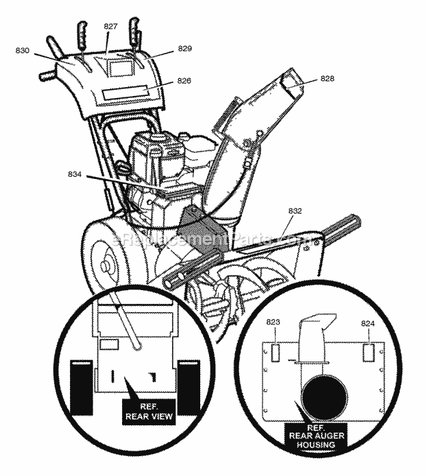 Murray C950-52464-0 (2004) Dual Stage Snow Thrower Decals Diagram