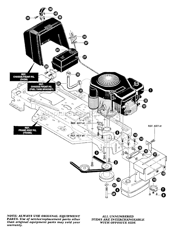 Murray G4315010 (1997) 42 Inch Cut Lawn Tractor Page D Diagram