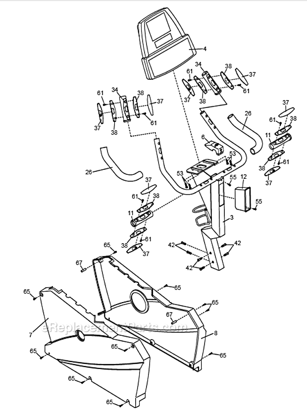 NordicTrack CEX32530 9600 Upright Bike Page B Diagram