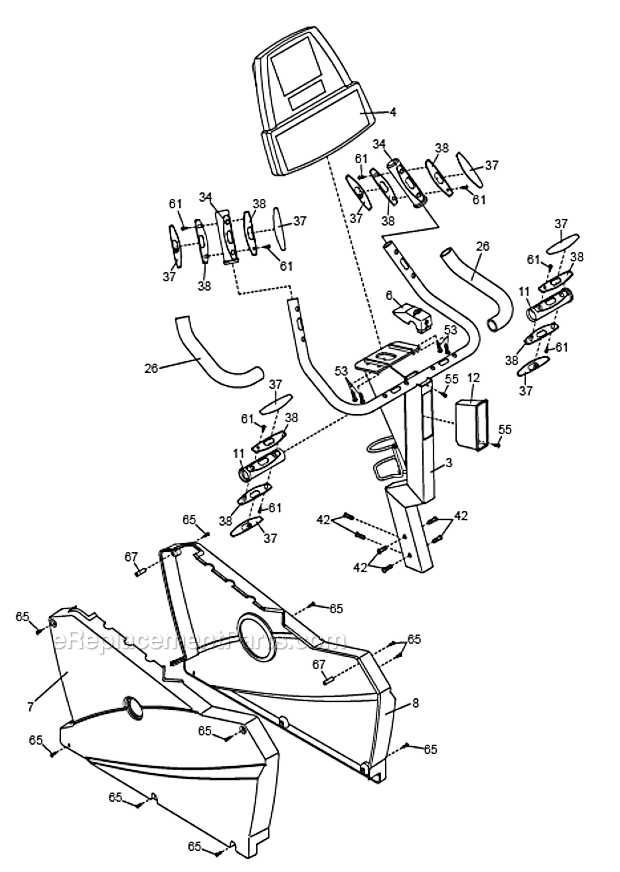 NordicTrack CEX35031 9600 Upright Bike Page B Diagram