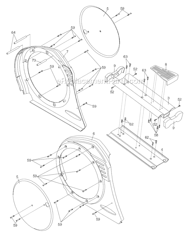 NordicTrack CGNEL45045 9600 El Trainer Tv Germn Elliptical Page B Diagram