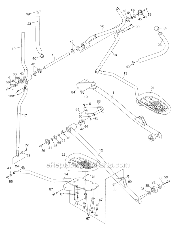 NordicTrack CGNEL45045 9600 El Trainer Tv Germn Elliptical Page C Diagram