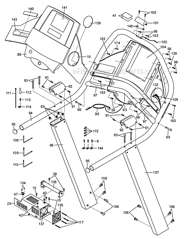 NordicTrack CTK65000 6000 Incline Treadmill Page C Diagram