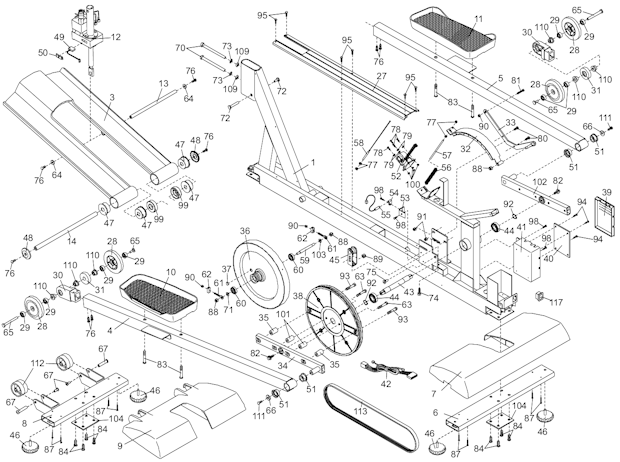 NordicTrack NTE11920 Cx985 Elliptical Page B Diagram