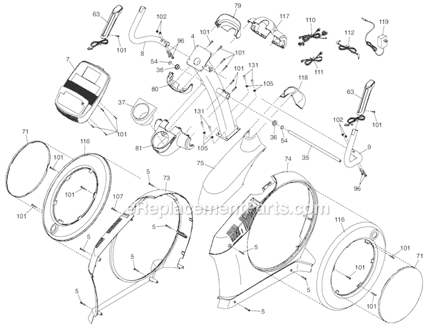 Nordictrack Ntel050110 E 5.7 Elliptical Page C Diagram