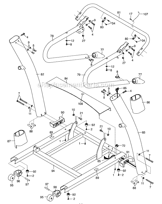 NordicTrack NTL010091 Treadmill Page C Diagram